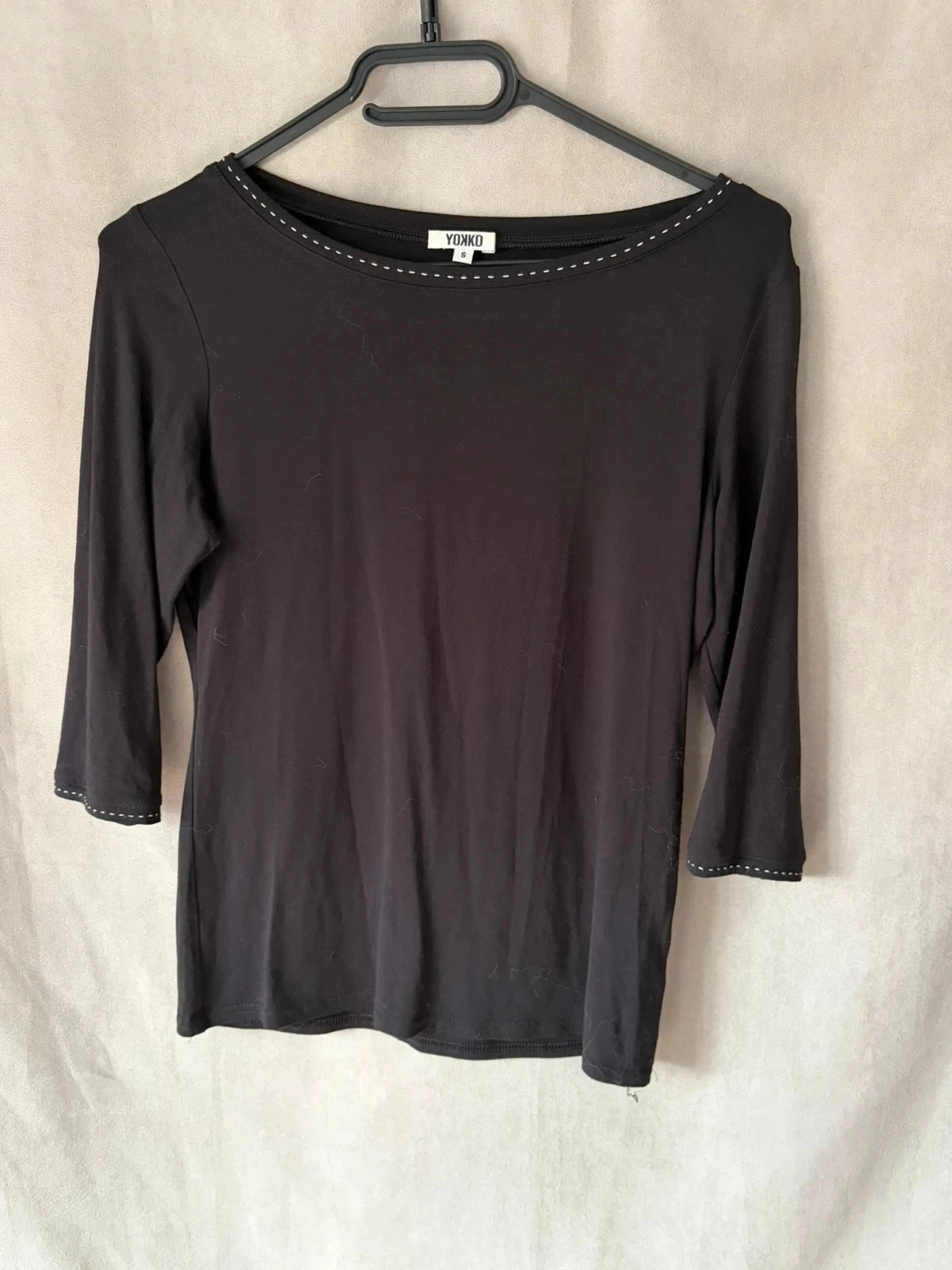 T shirt noir manche 3/4